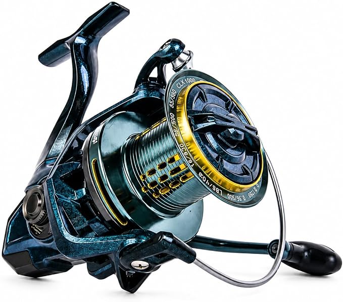 Saltwater Spinning Reel 14000, 44Lbs Max Drag Surf Fishing Reel with Screw-in Handle, Slow Oscillation System for Bass Catfish Inshore Offshore Saltwater Freshwater