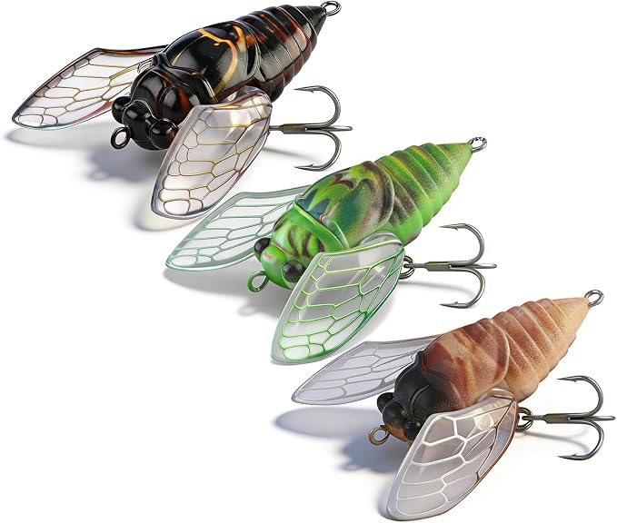 KINGDOM 3PCS Topwater Fishing Lures for Bass Whopper Popper Fishing Lure for Bass Catfish Pike Perch Floating Pencil Bait with Propeller Tail Freshwater/Saltwater