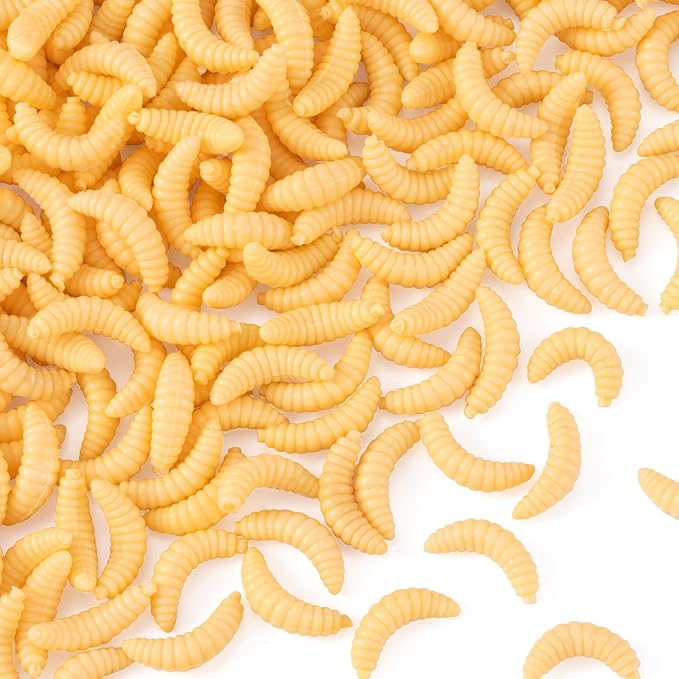 Fake Worms for Fishing, Soft Bass Realistic Maggots Baits Bread Worm Fishing Lure, False Wax Worm