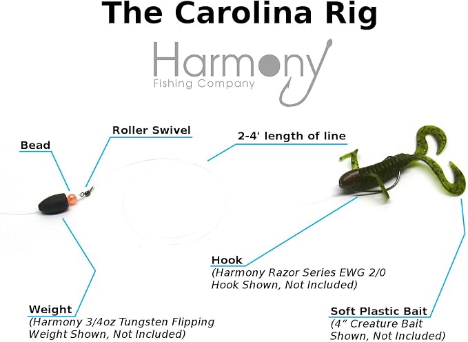 Carolina Swivel Kit (12 Pack) – 12 Roller Swivels, 12 Carolina Rig Beads for Bass Fishing