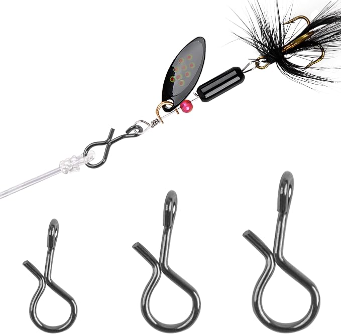 Fly Fishing Snaps Twist Clips,300pcs Stainless Steel Quick Change Lure Snaps No Knot Fast Clip Lure Connector for Flies Jigs Hooks Fly Trout Fishing Lures Clip Swivels Terminal Tackle