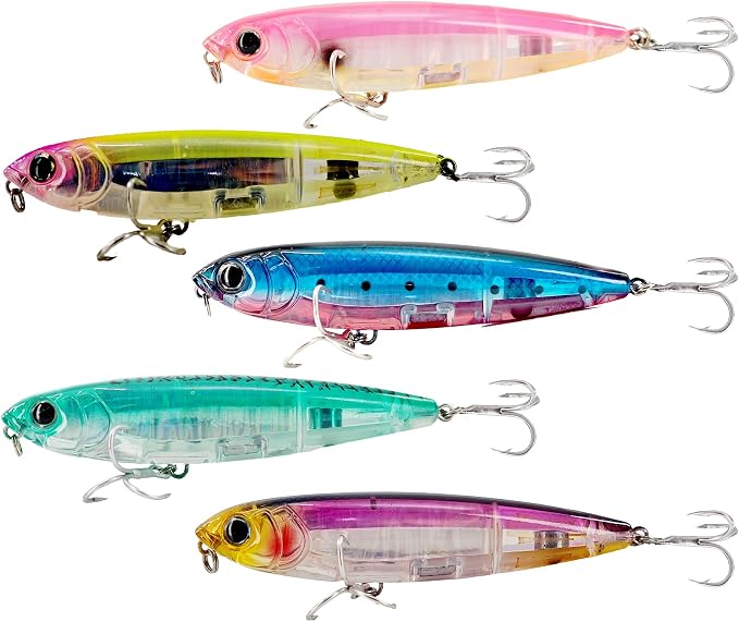 Topwater Fishing Lures, Minnow Lure for Bass Fishing, Life-Like Jerkbait Fishing Lures with Treble Hook, Popper Crankbait Sinking Lure for Freshwater/Saltwater