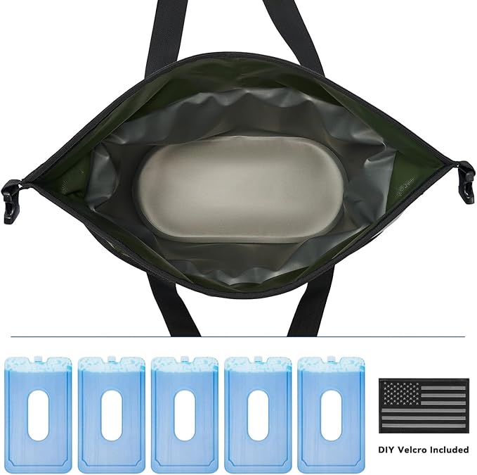 Vogano 40 Can Soft Cooler Bag - Insulated Leak-Proof Large Cooler Bag with Roll-Top Waterproof Seal | Portable Ice Chest for Camping, Beach, Travel, Picnics | 24HR Cold Retention