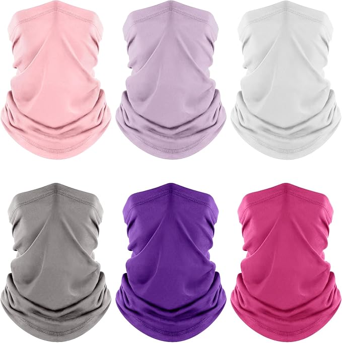 Fuinloth Neck Gaiter, 6 Pack Cooling UV Protection Bandana Face Mask Gator Scarf for Men Women