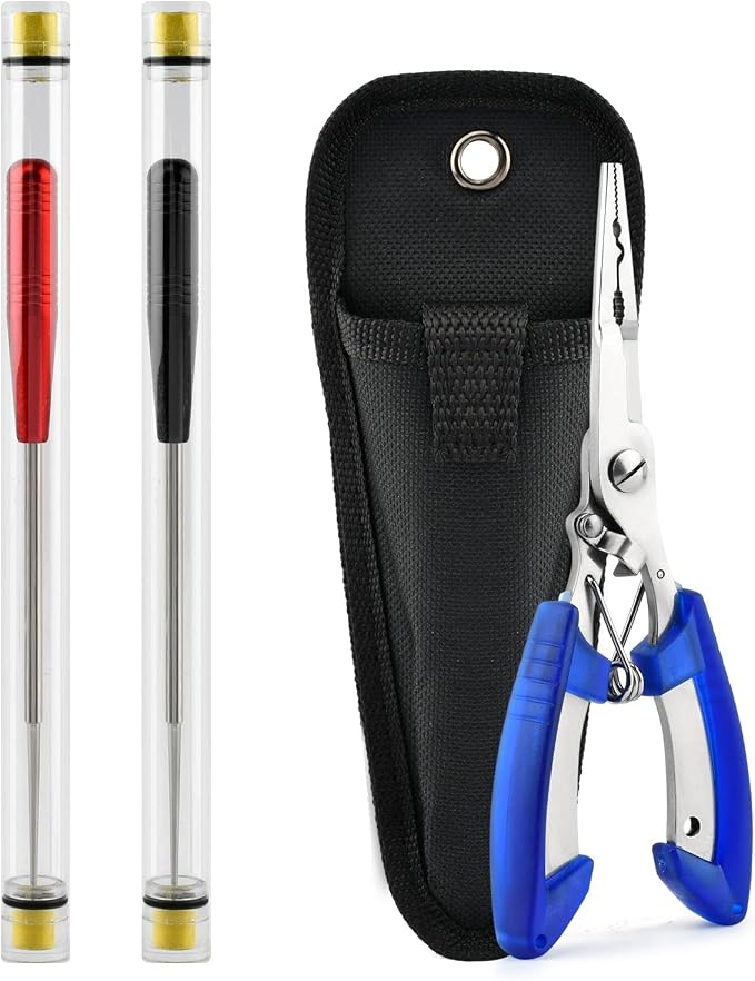 Fishing Hook Remover & Pliers Kit, 3pcs Stainless Steel Magnetic Tip Tools with Non-Slip Handle for Bass Trout Catfish, Multi-Functional Hook Extractor Accessories Detacher Tools