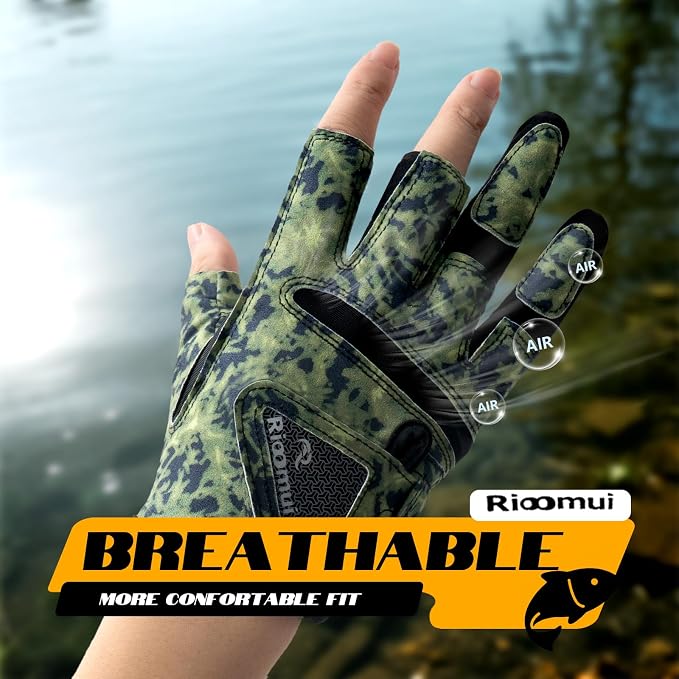 3-Cuts Fishing Gloves Men, Lightweight Breathable Anti-Slip Kayak Gloves Women for Kayaking, Sailing,Paddling,Rowing Enhanced Grip and Comfort