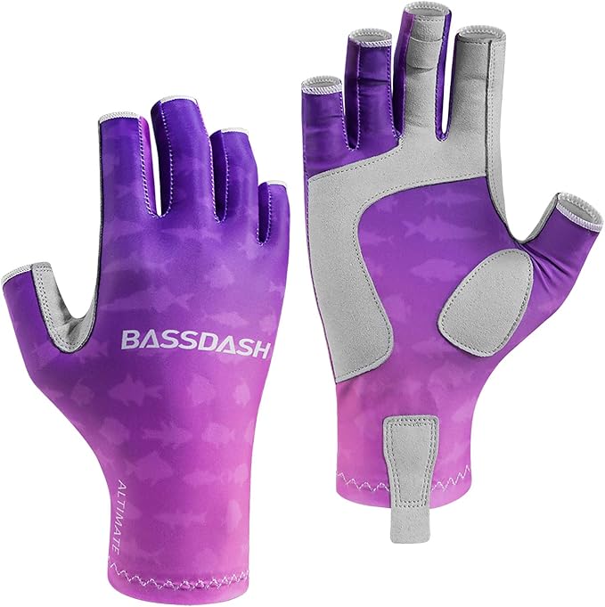 Bassdash ALTIMATE UPF 50+ Women’s Fishing Gloves UV Sun Protection Fingerless Gloves for Kayaking Paddling Hiking Cycling Driving Shooting Training