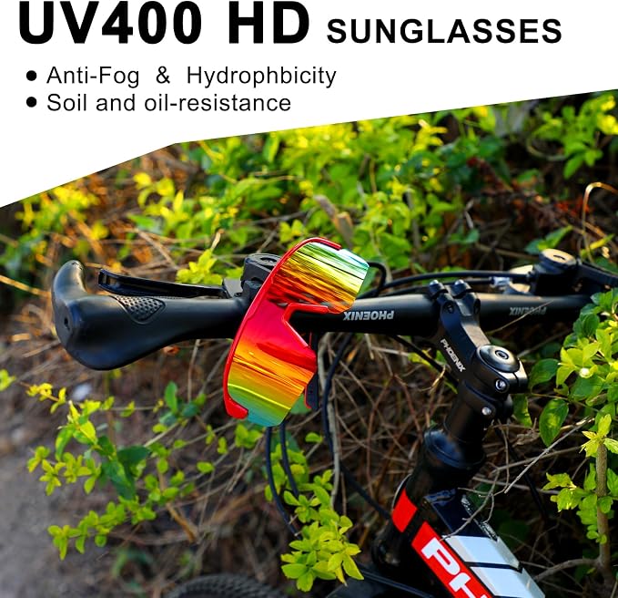 BangLong Lightweight Polarized Sports Sunglasses for Men Women, UV400 Protection Wrap-Around Sunglasses for Running Cycling