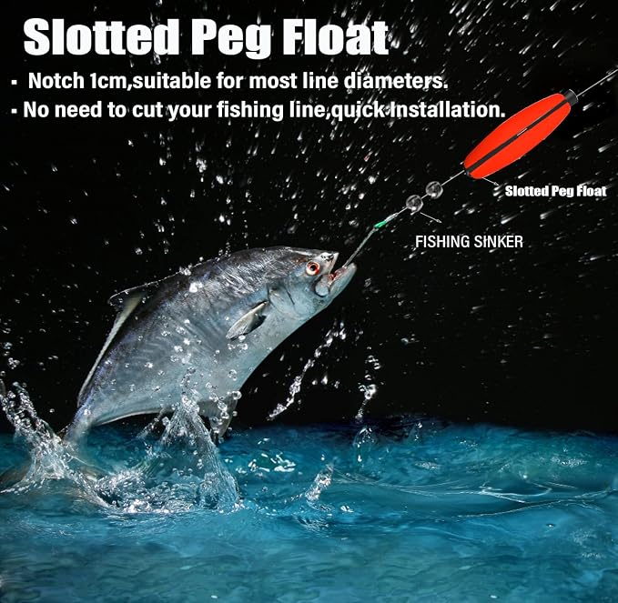 Peg Floats Slotted丨Fishing Floats for Catfish丨Fishing Cigar Foam Bobber for Santee Rig丨1.5in，2in，2.5in，3in
