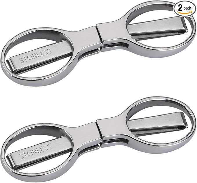 2Pcs Folding Scissors,Portable Stainless Steel Telescopic Cutter, Safety Foldable Pocket Badge Small Scissors for Home, Office, Craft, Sewing, Nurse Accessories, Travel