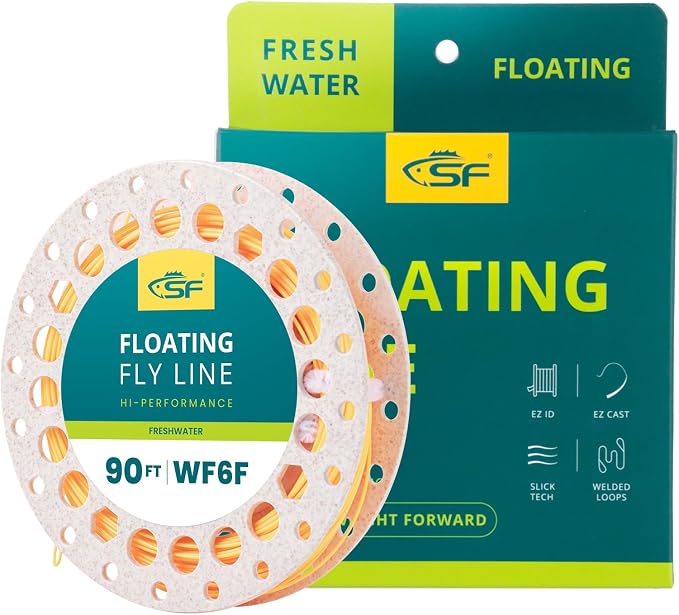 SF Fly Fishing Line with Two Welded Loops Weight Forward Floating Fly Lines Trout 90FT WF2 3 4 5 6 7 8 9F Multi-Color Freshwater