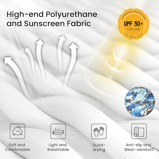 Pristis Half-Finger Fishing Gloves, UPF 50+ Breathable Quick Drying Fingerless Sun Gloves for Women Men, Fly Fishing Hunting Paddling Sailing Kayaking Hiking Canoeing Cycling