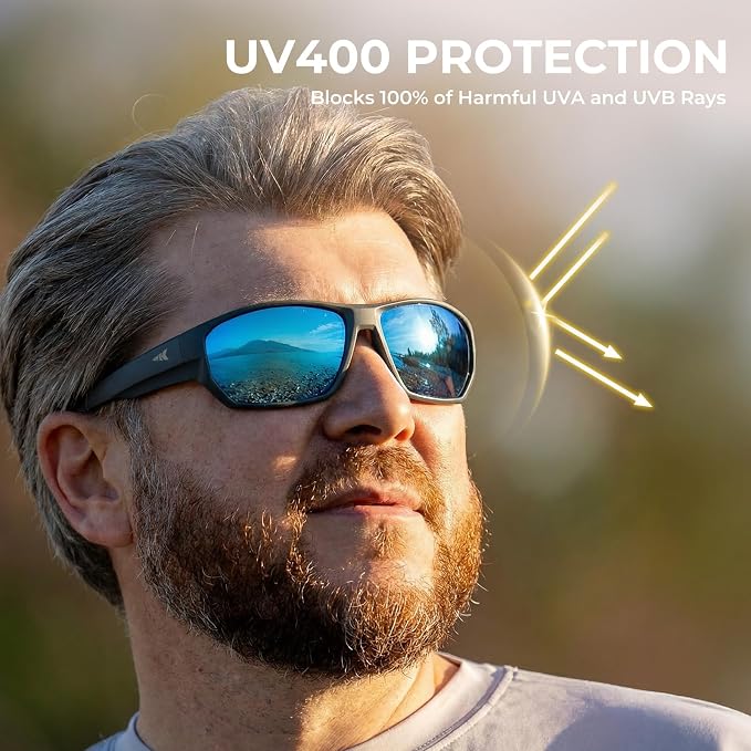 KastKing Merced Floating Polarized Sports Sunglasses, With PuriVex Protective Lens Coating, Lightweight TPX Frame, Men Women