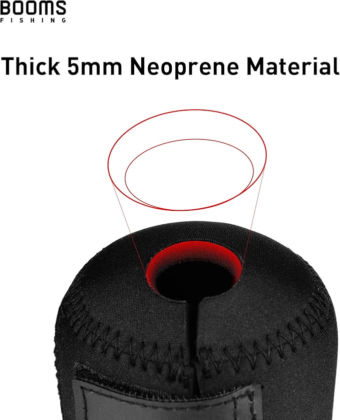 Booms Fishing RC1 Neoprene Reel Cover, Round Baitcasting Reels Cover, Fit for 50 100 200 300 400 800 1000 2000 3000 4000~10000 Conventional Reels, S/M/L/XL Size