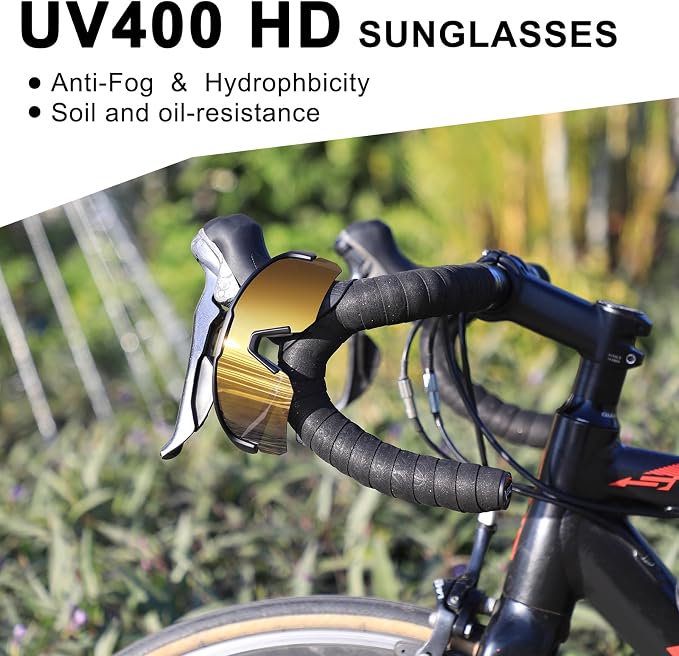 BangLong Lightweight Polarized Sports Sunglasses for Men Women, UV400 Protection Wrap-Around Sunglasses for Running Cycling
