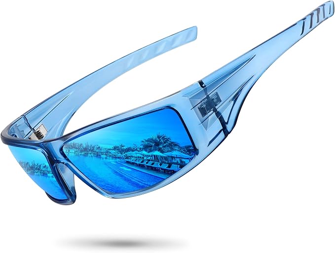 Polarized Sports Sunglasses for Men Women Unbreakable Frame Cycling Fishing Wrap Around Sunglasses UV400 Protection
