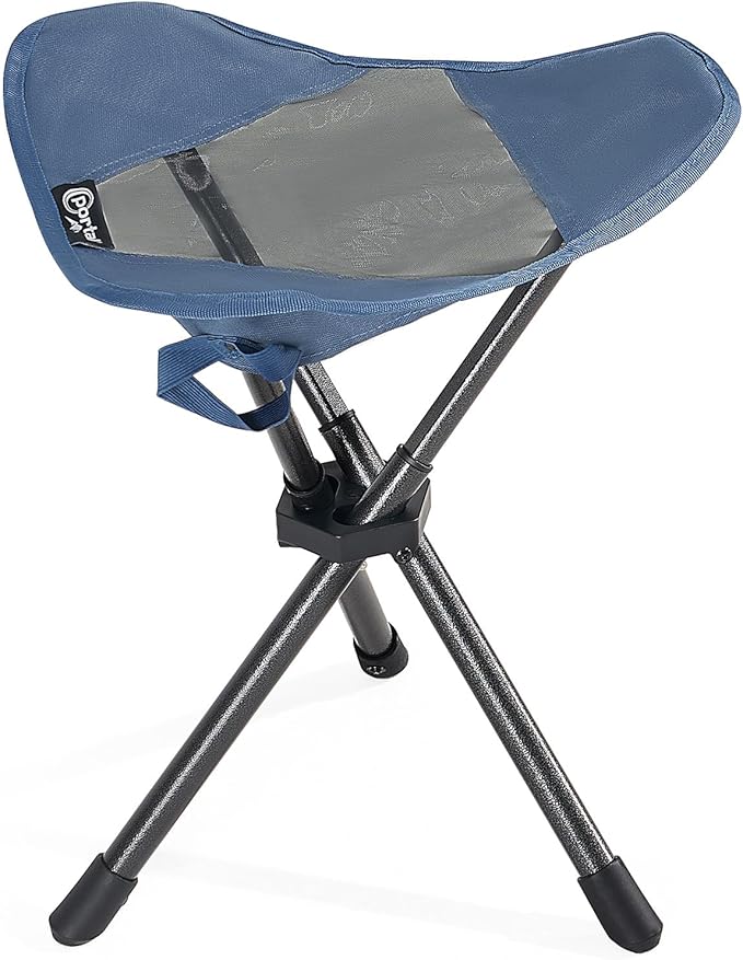 Portal Tall Folding Tripod Stool for Adults, Lightweight Camping Seat with Carry Strap, 18.5" Height Compact Foldable Chair Supports 225 lbs for Camping, Fishing, Hiking, Golf, Travel & Outdoor Events