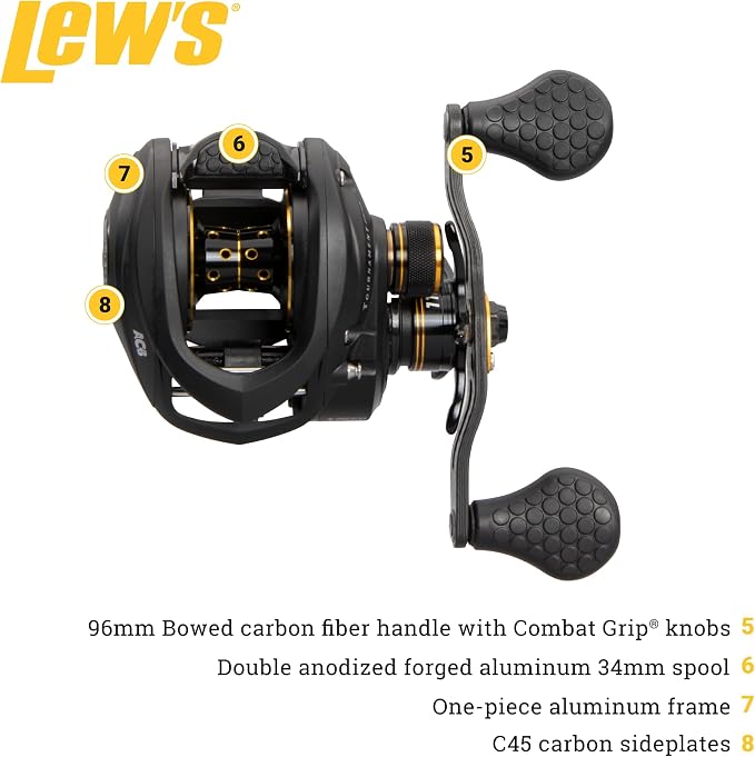 Lew's Tournament Pro LFS Speed Spool Baitcast Fishing Reel, Aluminum Frame, Premium 11 Stainless Steel Ball Bearings