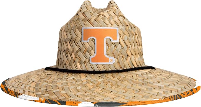 FOCO Men's NCAA College Team Logo Floral Straw Sun Hat