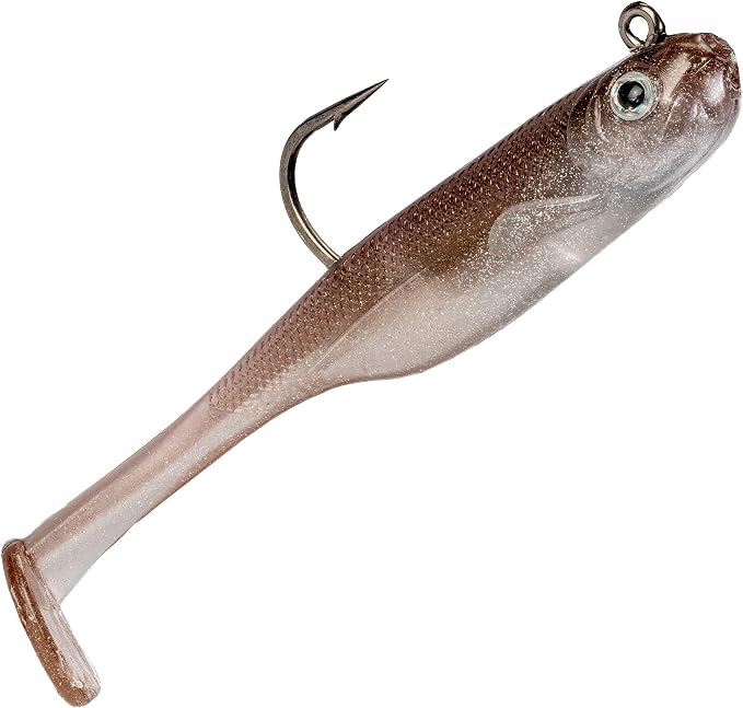 Strike King Homing Minnow Fishing Lure, Pre-Rigged Soft Plastic Swimbait, 3-Pack