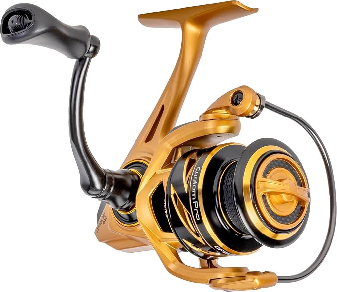 Lew’s Custom Pro 200 Spinning Reel, Size 200 Reel, 10+1 Bearings, 6.2:1 Gear Ratio, Aluminum Frame and Sideplate, Aluminum Speed Gears