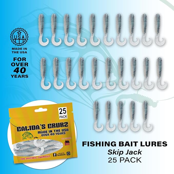 Galida's Grubz Soft Plastic Fish Bait Lures for Fishing | Fishing Bait Lure with Deep Ribs | Great for Beginners and Advanced Fishermen