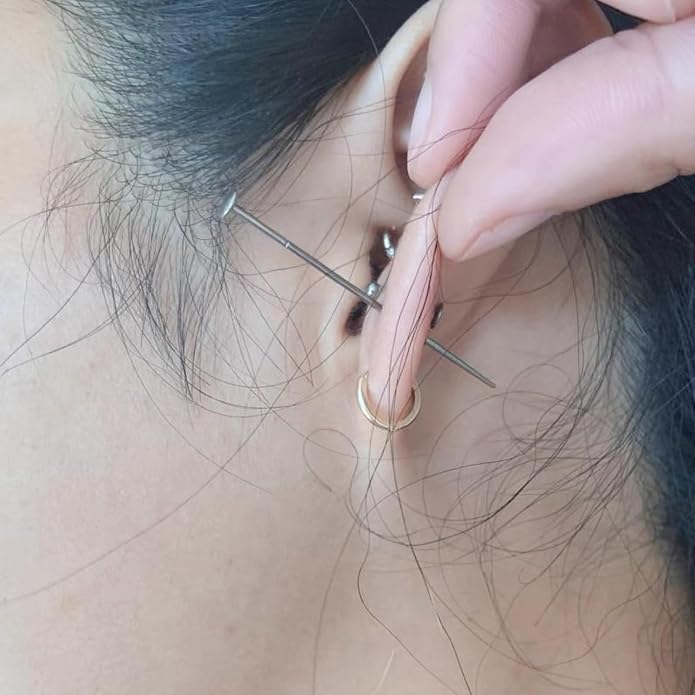 G23 Titanium Threadless Piercing Taper 16G/18G/20G Flat Back Earring Applicator Tool Insertion Pin for Push In Nose Lip Ear Tragus Helix Body Piercing Jewelry Stretcher Assistant Tool