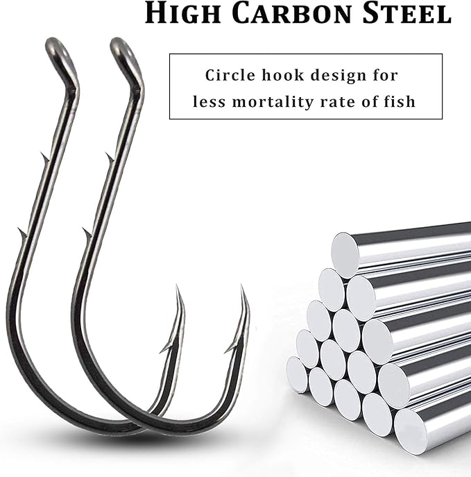Fishing Baitholder Hooks - 100pcs Barbed Shank Sharp Strong High Carbon Steel Octopus Bait Holder Hooks for Freshwater Saltwater Live Bait Fishing
