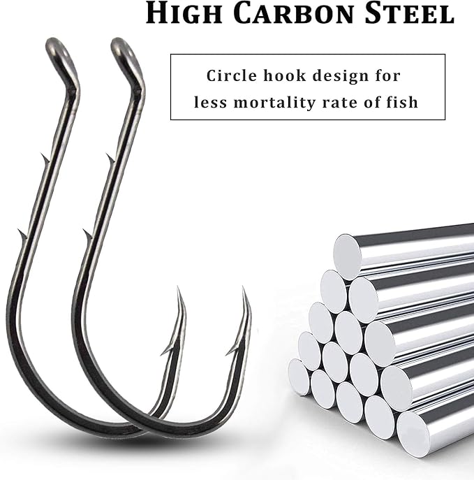 Fishing Baitholder Hooks - 100pcs Barbed Shank Sharp Strong High Carbon Steel Octopus Bait Holder Hooks for Freshwater Saltwater Live Bait Fishing