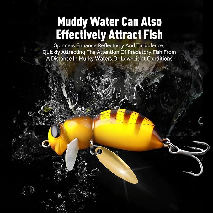 KINGDOM 3PCS Topwater Fishing Lures for Bass Whopper Popper Fishing Lure for Bass Catfish Pike Perch Floating Pencil Bait with Propeller Tail Freshwater/Saltwater