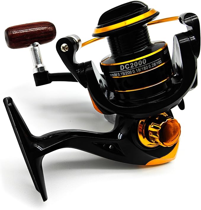 Spinning Reel,Freshwater Spinning Fishing Reels,CNC Alloy Wire Cup,5.2:1 Gear Ratio,2000,Max Drag 22Lbs,Smooth Fresh and Saltwater Fishing Reel