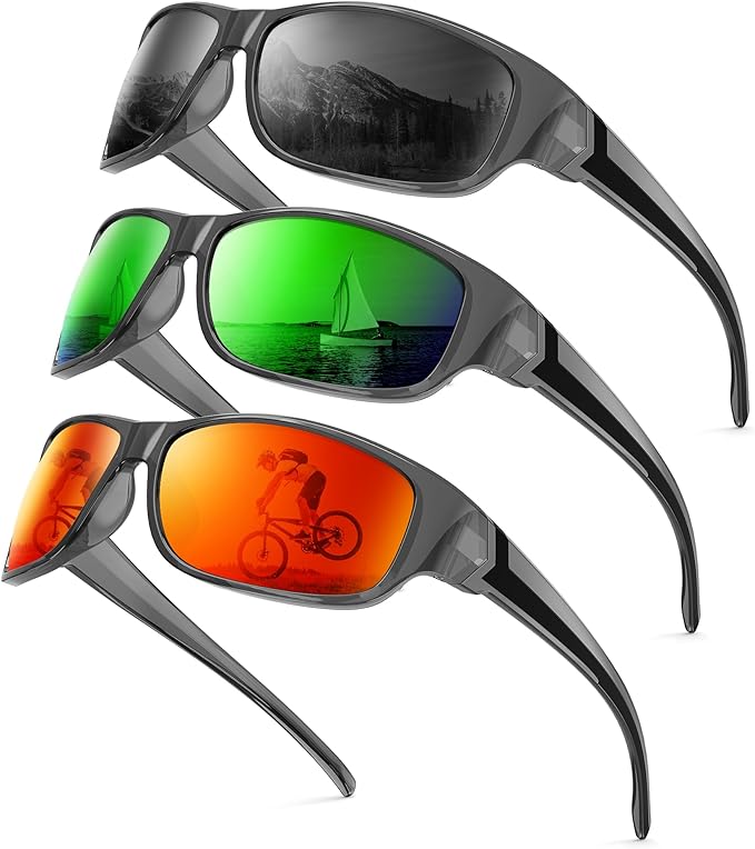 NSSIW Polarized Sunglasses-Men Sports Mens-Sunglasses: Sun Glasses Women Polarized UV400 Protection for Fishing Running Golf