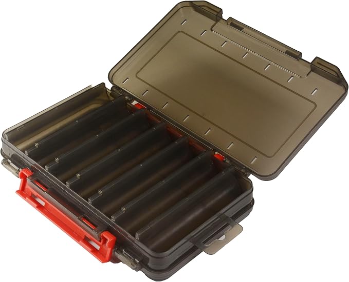 Tackle Box for Hard Baits, Double Sided Hard Lure Storage Case with V Slots Drain Holes, 14 Slots Fishing Organizer for Crankbait Jerkbait Minnow Stickbait (B1420)