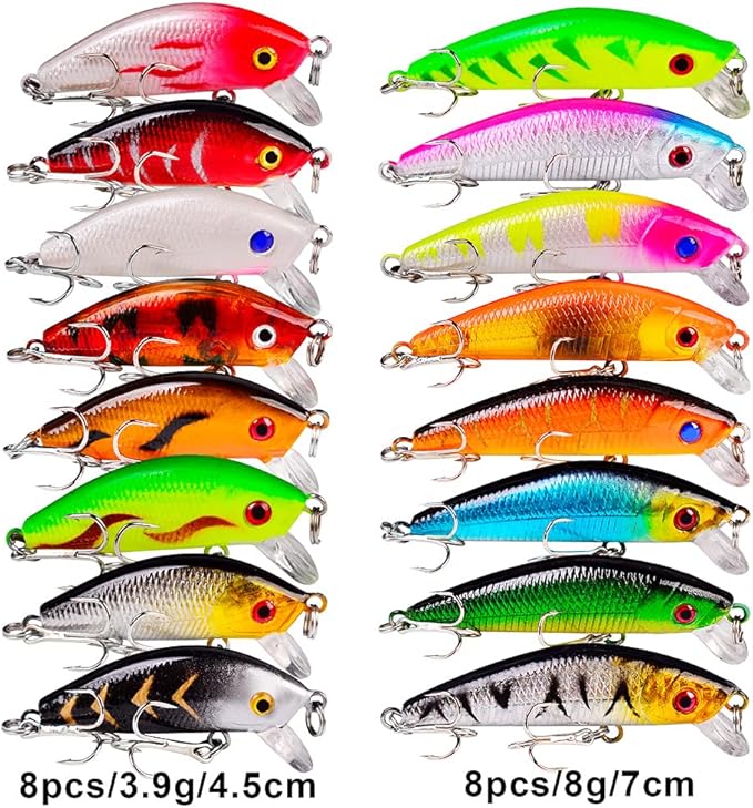 Bass Fishing Lures Kit Set Topwater Hard Baits Minnow Crankbait Pencil VIB Swimbait for Bass Pike Fit Saltwater and Freshwater