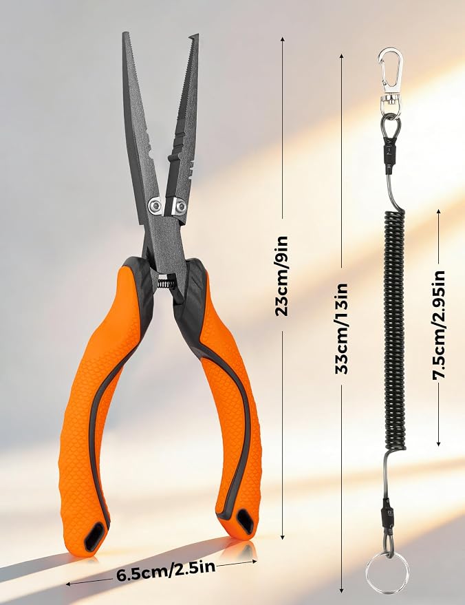 Fishing Pliers,Carbon Steel with Corrosion Resistant Coated Fishing Tools,Multitool for Saltwater