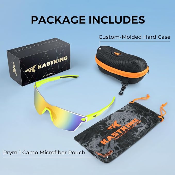 KastKing Tarkio Polarized Fishing Sunglasses, Large Single PC Lenses, Rimless Wrap Design, UV400 Protection Sports Sunglasses