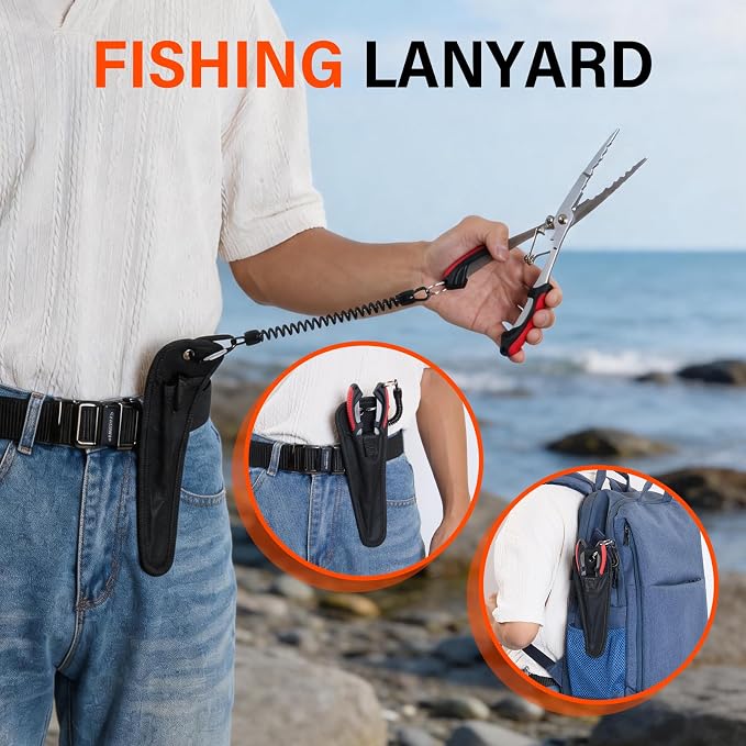 Fishing Tool Set, Fish Lip Gripper Pliers and Upgraded Muti-Function Fishing Pliers, for Fly Fishing, Ice Fishing, for Fishing Enthusiasts - Gift for Men