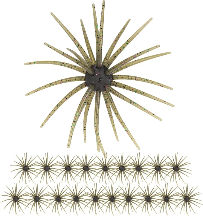 QualyQualy Sea Urchin Soft Lure, Super Durable Tentacle Creature Lure for Bass Pike Trout Fishing Easy Catch Saltwater Freshwater Soft Lures TPE Material