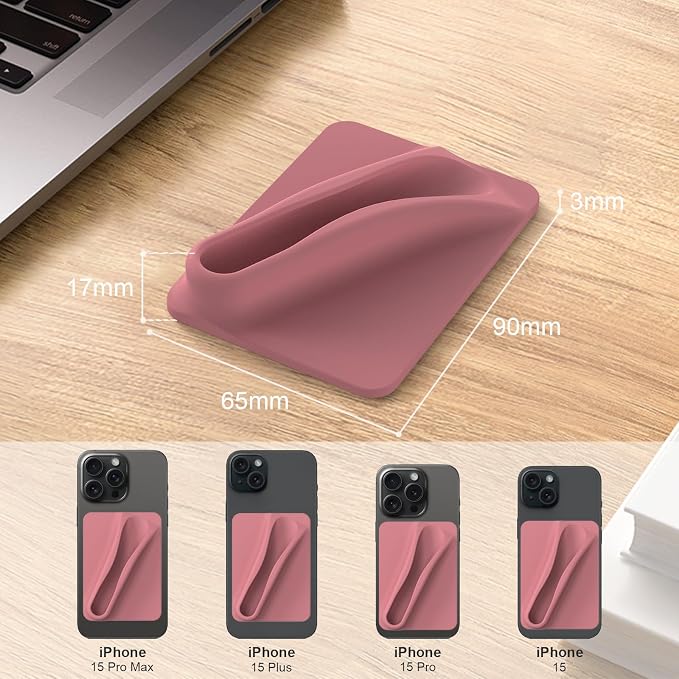 DOB SECHS Silicone Lip Holder for Cell Phone Lipstick Lip Glaze Phone Case Adhesive Back Stick On Holder for iPhone and Android Smartphone, Coffee