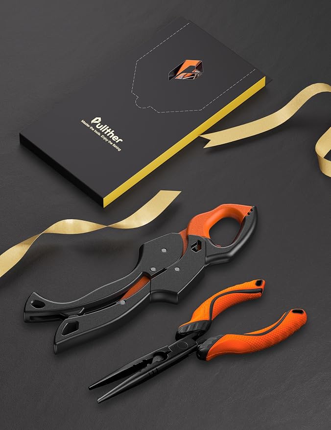Fish Gripper 9.2",Muti-Function Line Cutter Fishing Pliers, Saltwater Fishing Tool Kit,Fishing Gear with Fishing Lanyard