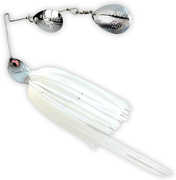 USA BASS Tackle Apache Attack Spinnerbait Type II Largemouth Smallmouth Spotted Bass Premium Fishing Bait Handtied Skirt Custom Blades Heavy Duty Hook New for 2025