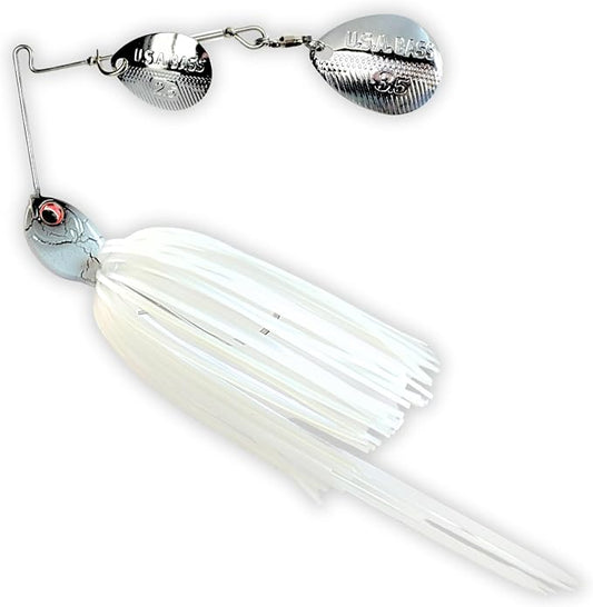 USA BASS Tackle Apache Attack Spinnerbait Type II Largemouth Smallmouth Spotted Bass Premium Fishing Bait Handtied Skirt Custom Blades Heavy Duty Hook New for 2025