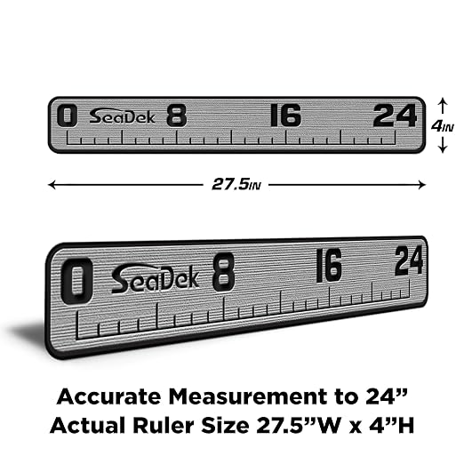 USATuff SeaDek EVA Foam Fish Measuring Ruler for Boat, Fishing, Kayak | Adhesive Backing Peel & Stick - 24" StormGray-Black
