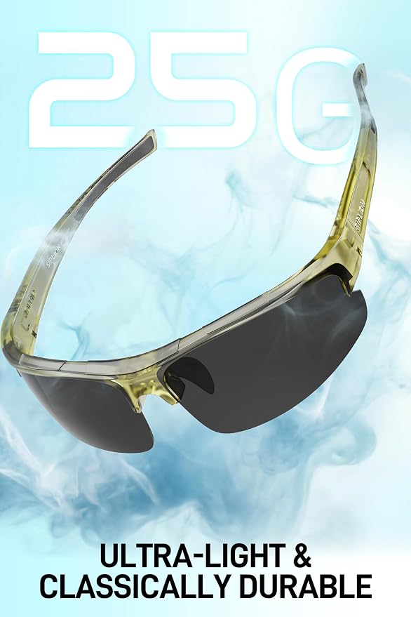 SIPLION Polarized Sunglasses Men Sports: UV400 Protection Anti-Slip Wrap-Around TR90 Frame for Driving Fishing Golf Running