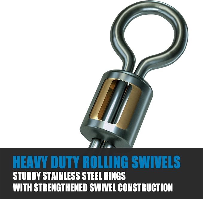 Dr.Fish Barrel Fishing Swivels, Available from #12-#12/0, Stainless Swivels Fishing Tackle Saltwater, Freshwater, Leader/Line/Lure Connector