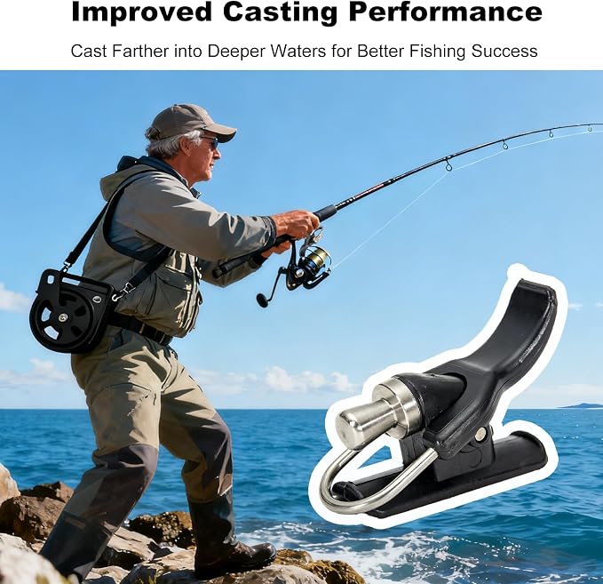 Breakaway Cannon Casting Trigger Bait Launcher Surf Fishing Cast Aid for Beach Rods and Poles Spinning Reel Surf Gear Accessories Finger Protector Extender