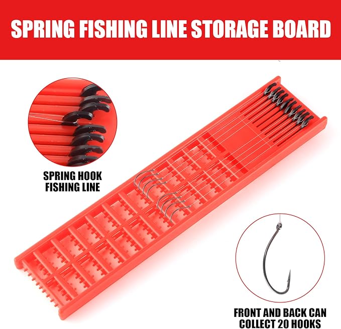 mouhike Fishing Snelled Hook Holder 4pcs/6pcs Fishing Leader Line Board Organizer for Storing Fishing Line Winding Board Rigs Holder Leader Tray Hook Keeper