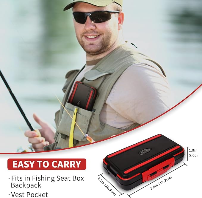 TRUSCEND Complete Fishing Accessories - Tackle Box with Tackle Included, Fishing Hooks, Jig Heads, Sinkers, Weights, Swivels, Snaps, Bobbers, Leaders - Fishing Gear Set for Bass Trout Panfish Walleye