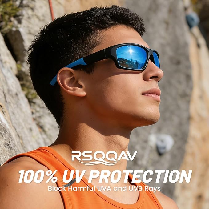 Polarized Sports Sunglasses for Men Women,Driving Fishing Cycling Mountain Bike Sunglasses UV400 Protection