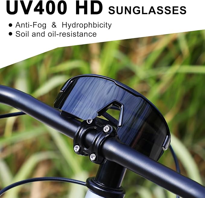 BangLong Lightweight Polarized Sports Sunglasses for Men Women, UV400 Protection Wrap-Around Sunglasses for Running Cycling